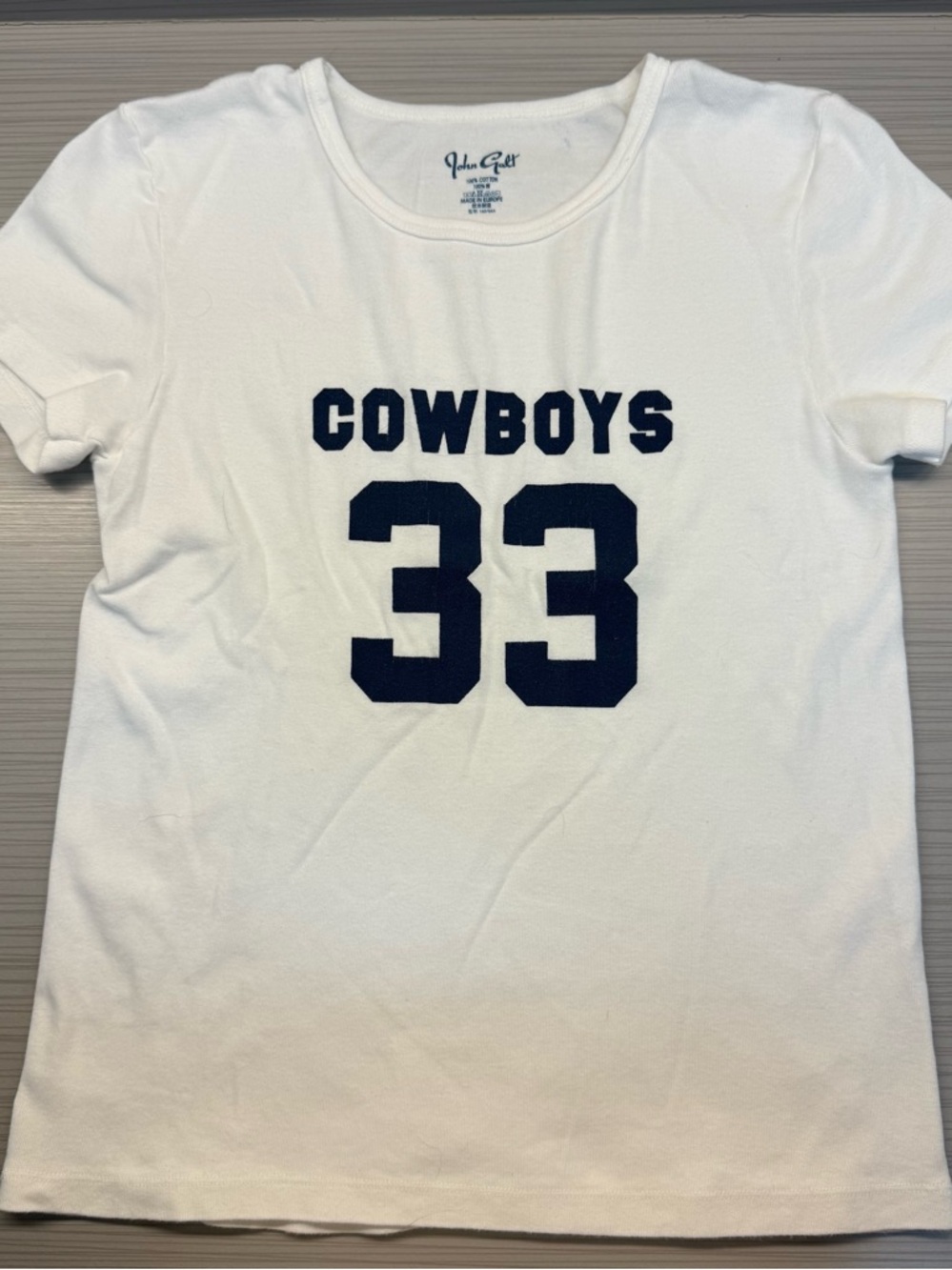 Brandy Melville John Galt "Cowboys 33" White Tee